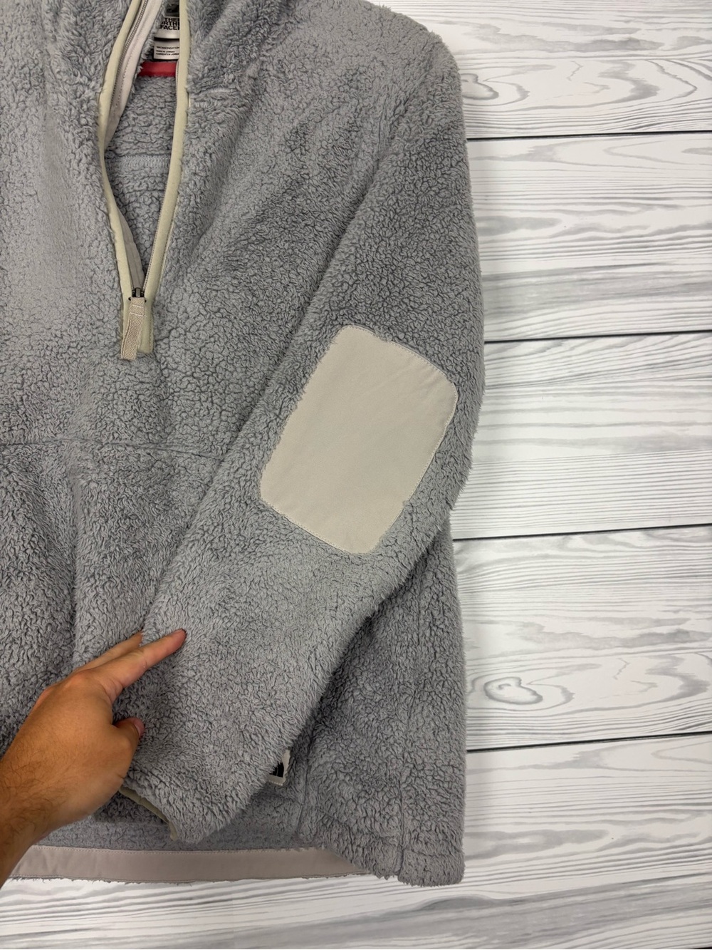 The North Face Campshire Sherpa 1/2 Zip Pullover Hoodie Gray Size Large - Picture 9 of 10
